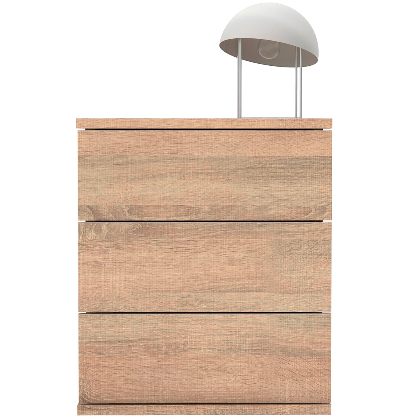 Mesita De Noche 3 Cajones, Mesilla Dormitorio Cajonera 48,5x41x40 Cm (alto X Ancho X Profundo), Briebe, Serenade, Madera