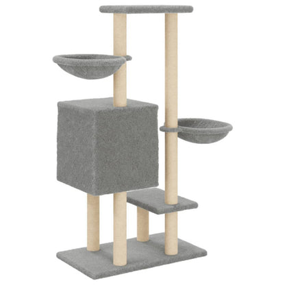 Vidaxl Rascador Para Gatos Con Postes De Sisal Gris Claro 117 Cm_5
