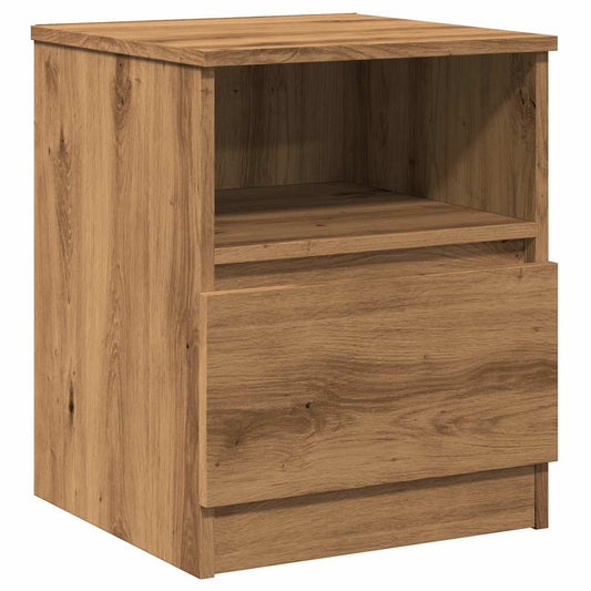 Mesita De Noche Madera De Ingeniería Roble Artisan 40x40x50 Cm_0