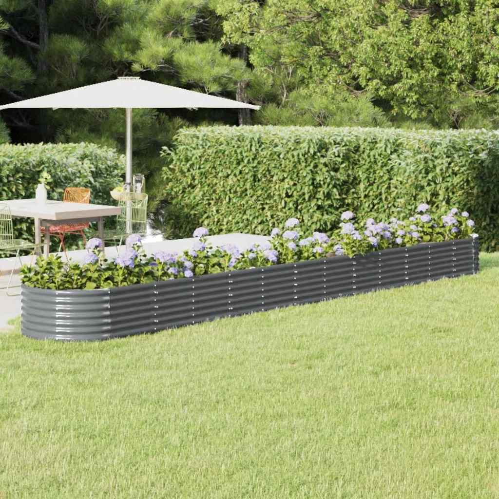 Jardinera Arriate Acero Galvanizado Antracita 512x80x36 Cm_1