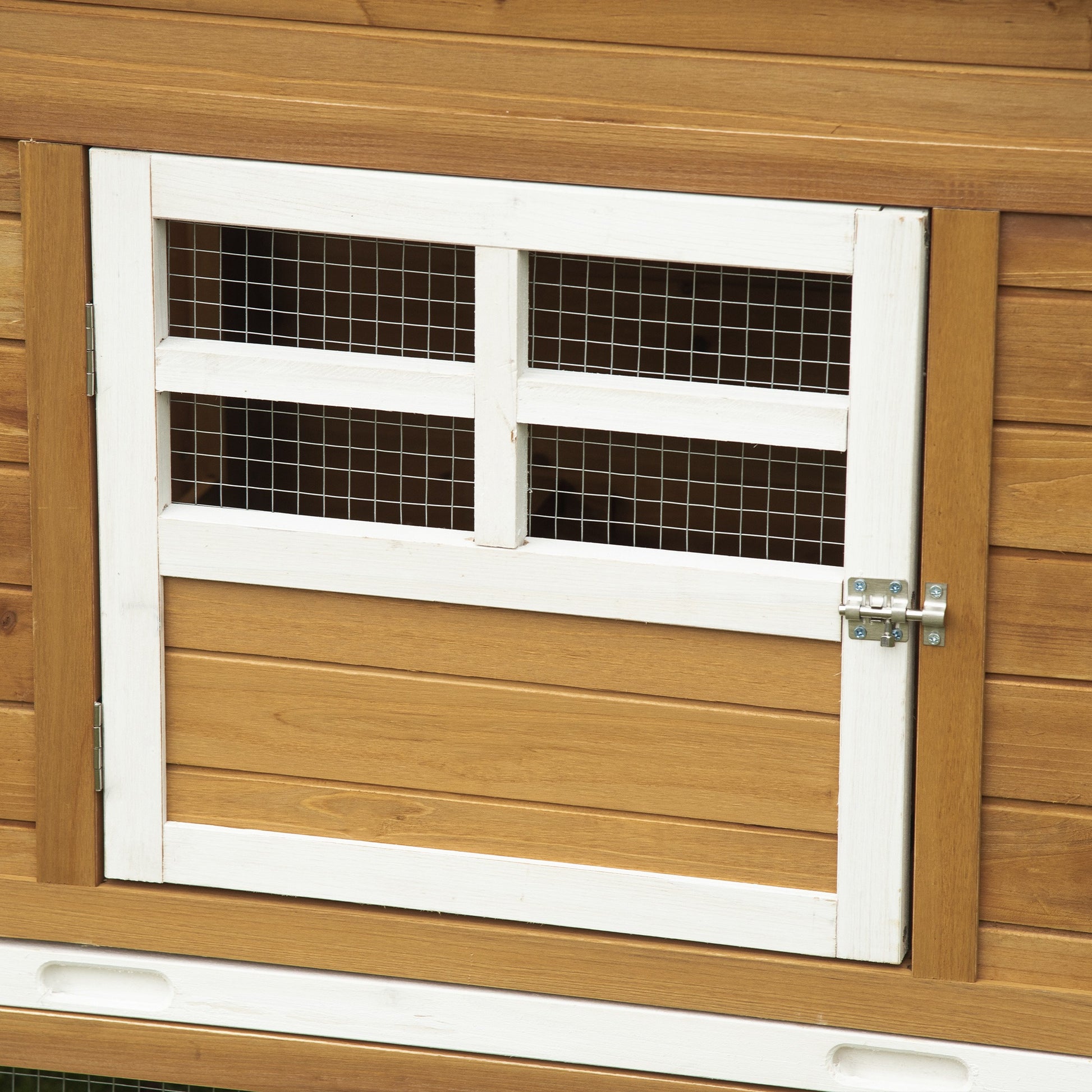 Pawhut Gallinero Madera Exterior Con Corral De Alambre Techos Asfálticos Marrón_4