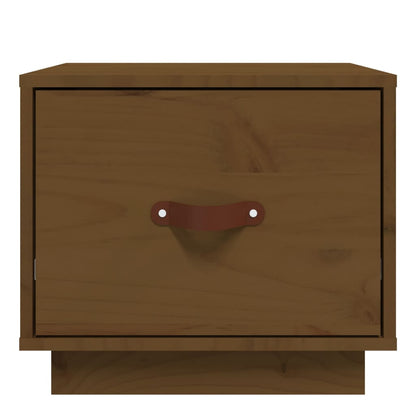 Mesita De Noche Madera Maciza De Pino Marrón Miel 40x34x35 Cm_3