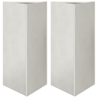 Jardineras Triangulares 2 Uds Acero Inoxidable 40x34,5x75 Cm_0