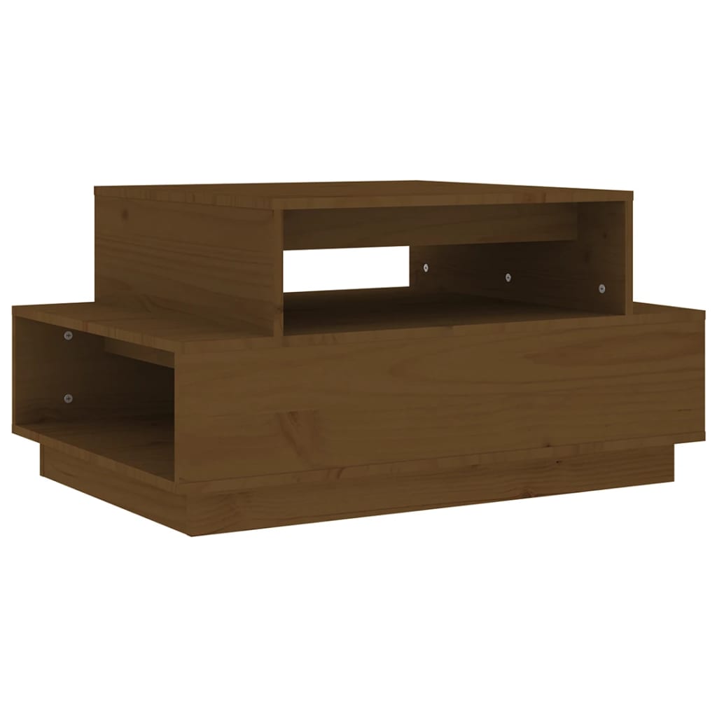 Mesa De Centro Madera Maciza De Pino Marrón Miel 80x55x40,5 Cm_0