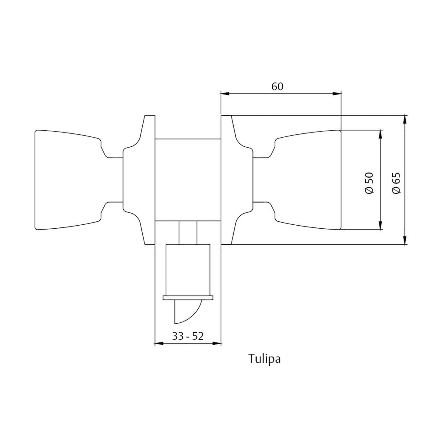 Pomo 3502-60/70uo Tulipa Laton Mate