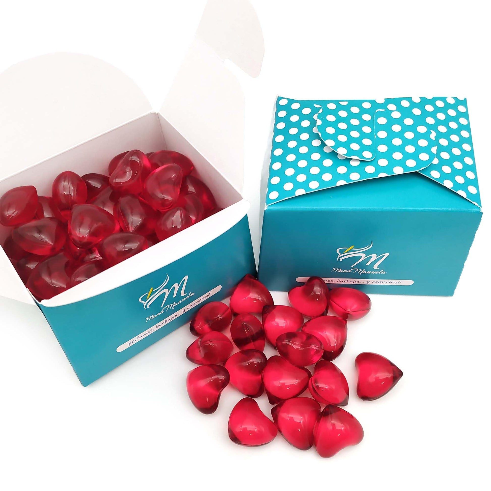 Caja 40 Perlas De Baño Con Aroma A Fresa - Con Aceite De Soja - Hidratante Y Aromática - Forma Corazón_0