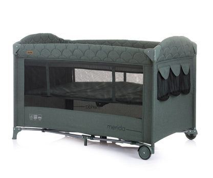 Cuna De Viaje Con Apertura Lateral Merida Linen Aloe_2