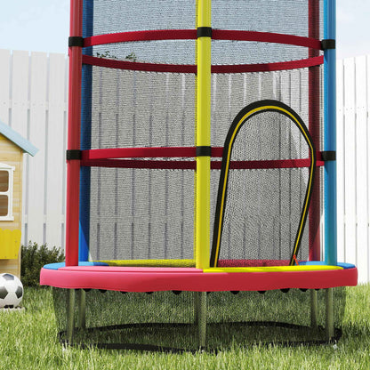 Homcom Cama Elástica Infantil, Ø160 Cm Con Red De Seguridad Multicolor_4