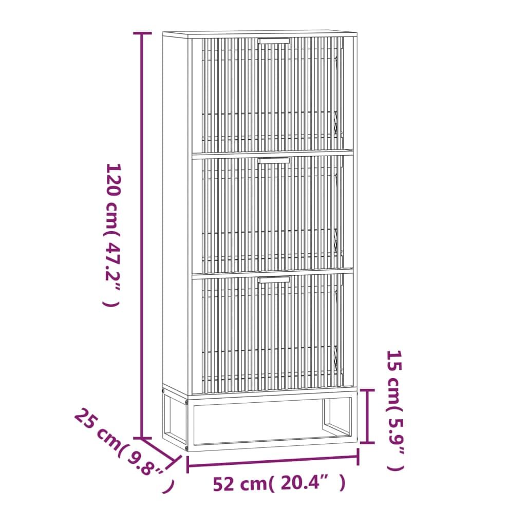 Vidaxl Mueble Zapatero Madera Contrachapada 52x25x120 Cm_2