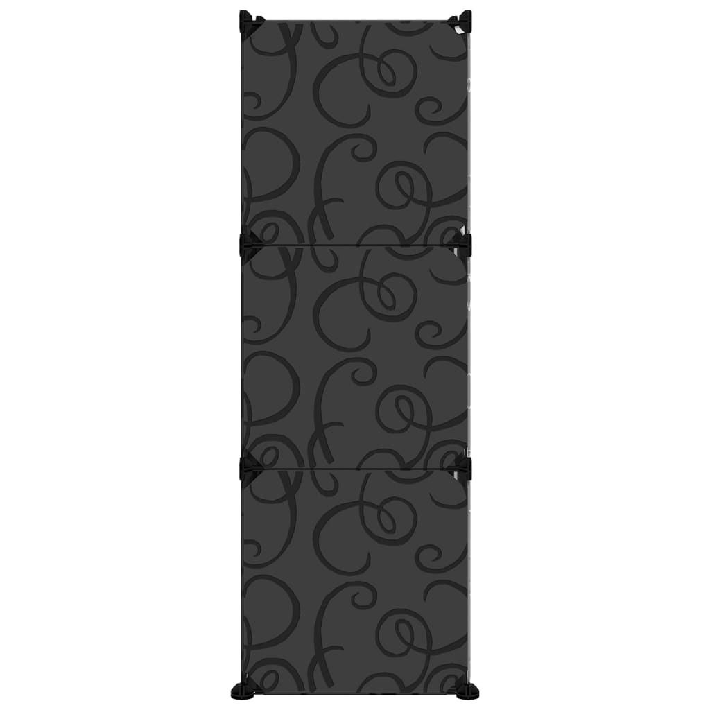 Zapatero Pp Negro 84,5x31x93,5 Cm / Vetonek_0