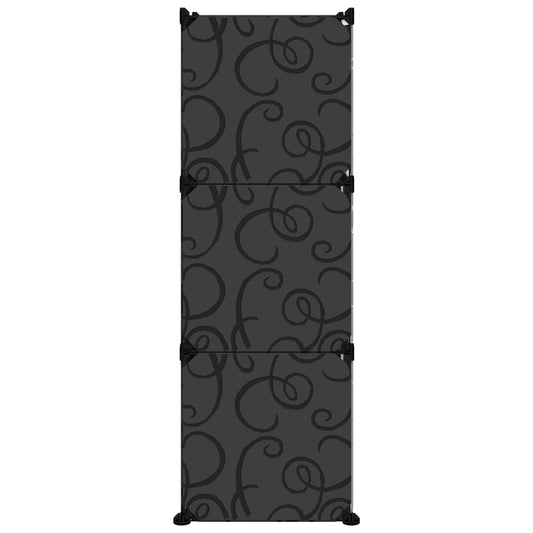 Zapatero Pp Negro 84,5x31x93,5 Cm / Vetonek_0
