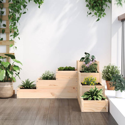 Jardinera De 4 Niveles Madera Maciza De Pino 80,5x79x36 Cm_2