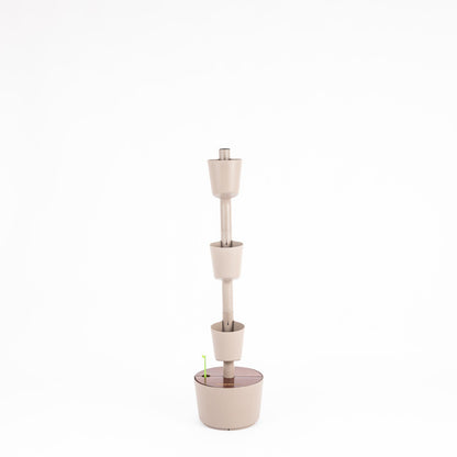 Citysens - Macetero vertical inteligente; color corteza de pino; 3 macetas