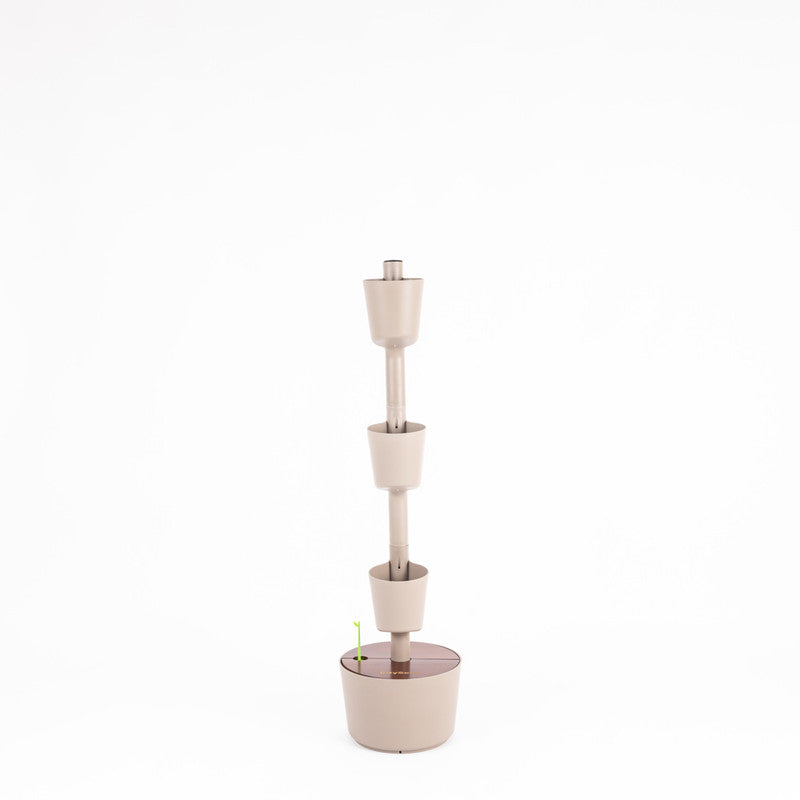 Macetero Vertical Citysens 3 Macetas Con Riego Inteligente Color Corteza De Pino Y Madera Teka, Con 3 Plantas De Regalo_5