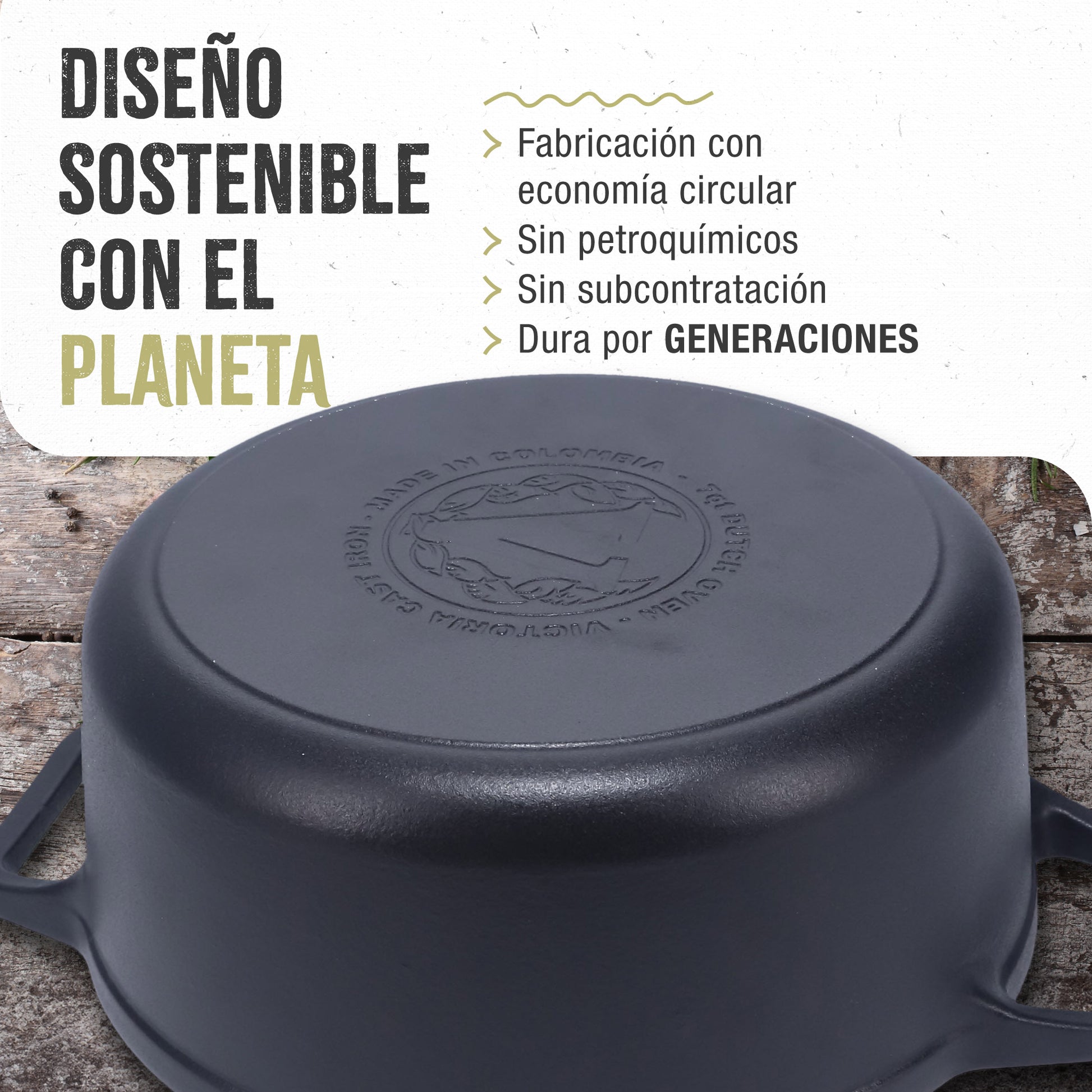 Victoria Horno Holandés Olla Inducción Hierro Fundido Curado 29cm, Cocotte 6,6l, Sin Ptfe Ni Pfoa, 35709, Negro_5