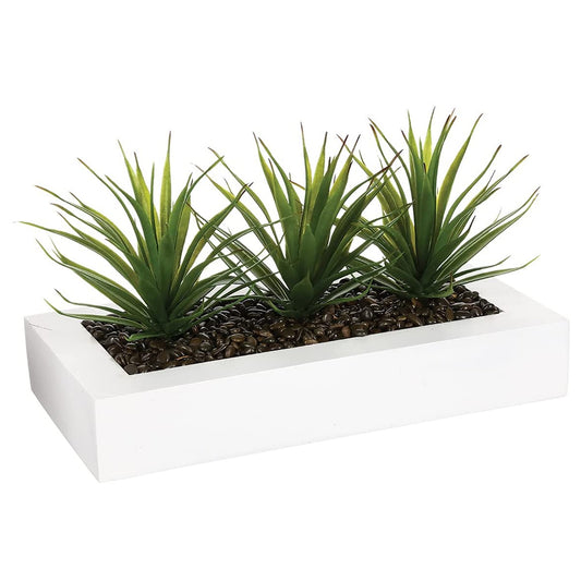 Centro De Mesa - 3 Aloe Vera - L.35 X P.14,8 X A 17, Verde