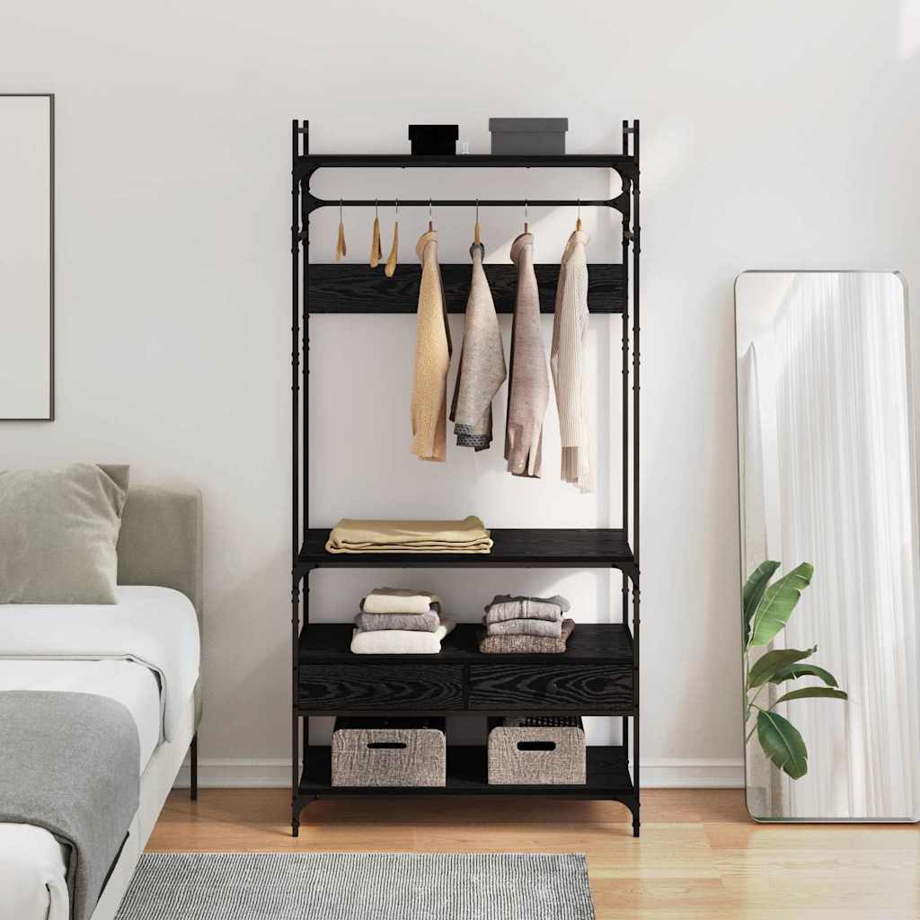 Armario Roble Negro 89 X 39 X 184.5 Cm Madera Contrachapada_1