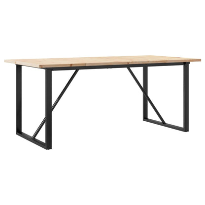 Mesa De Comedor Marco O Madera Maciza Pino Acero 180x90x75,5 Cm_0