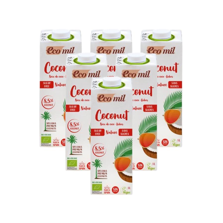 Pack 6X Bebida vegetal de coco EcoMil 1L