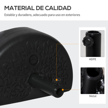 Outsunny Base Pared Para Sombrilla Rellenable De Arena 21 Kg O Agua 18 Kg Jardín_5