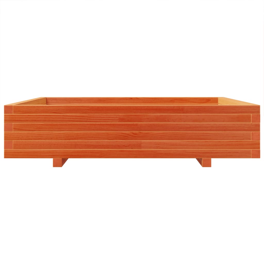 Jardinera De Madera Maciza De Pino Marrón Cera 110x110x26,5 Cm_4
