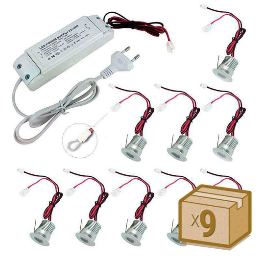 Pack 9 X Foco Led Sun Mini, 9x1w, Regulable Triac, Blanco Neutro, Regulable_0