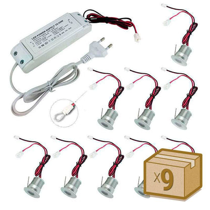 Pack 9 X Foco Led Sun Mini, 9x1w, Regulable Triac, Blanco Neutro, Regulable_1