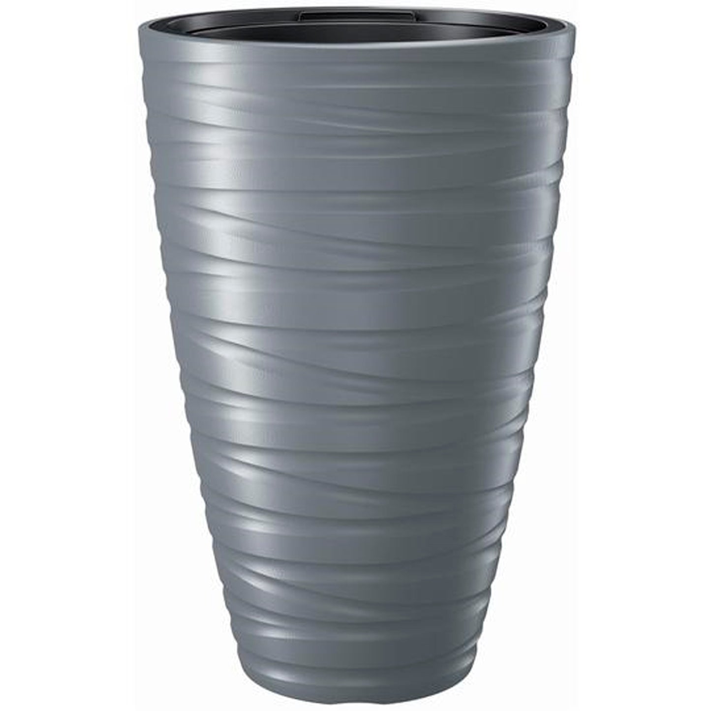 Macetero Alto Con Deposito 43l Maze De Plastico En Color Gris Piedra 37,5 (largo) X 37,5 (ancho) X 57,9 (alto) Cm_0