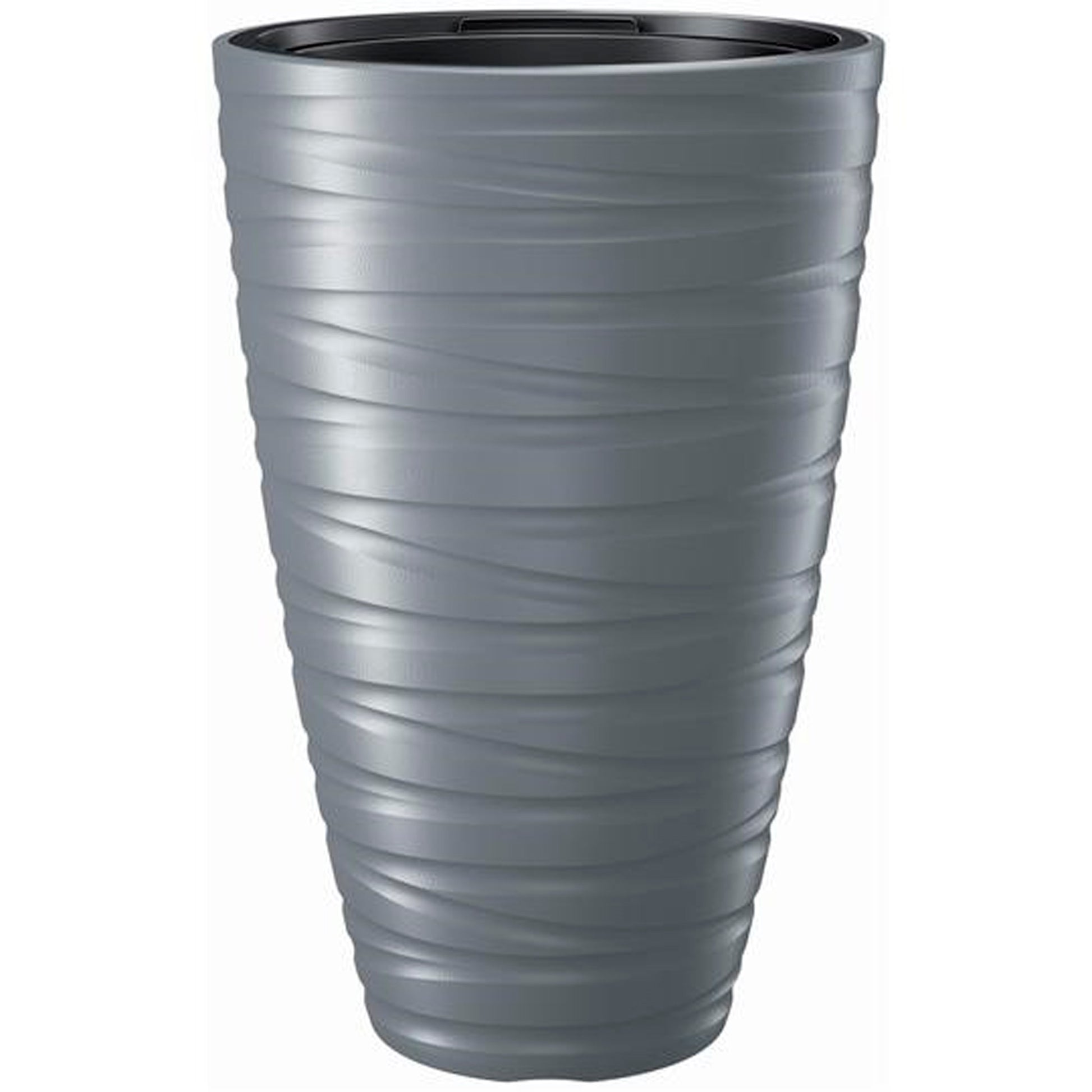 Macetero Alto Con Deposito 43l Maze De Plastico En Color Gris Piedra 37,5 (largo) X 37,5 (ancho) X 57,9 (alto) Cm_0