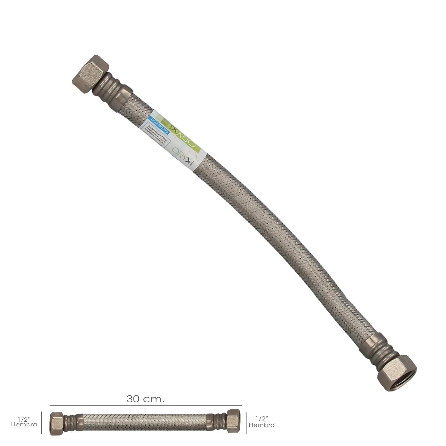 Latiguillo Flexible Reforzado Acero Inoxidable Termo Hembra 1/2 - Hembra 1/2 Longitud 300 Mm_0