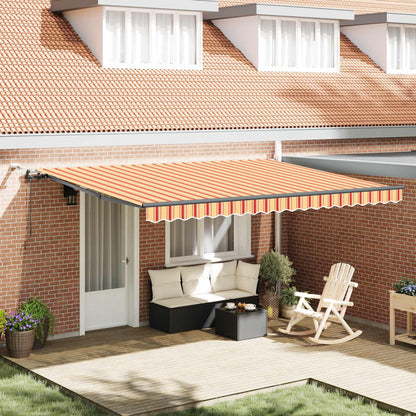 Toldo Retráctil Amarillo Y Naranja 450 X 350 Cm Poliéster_1