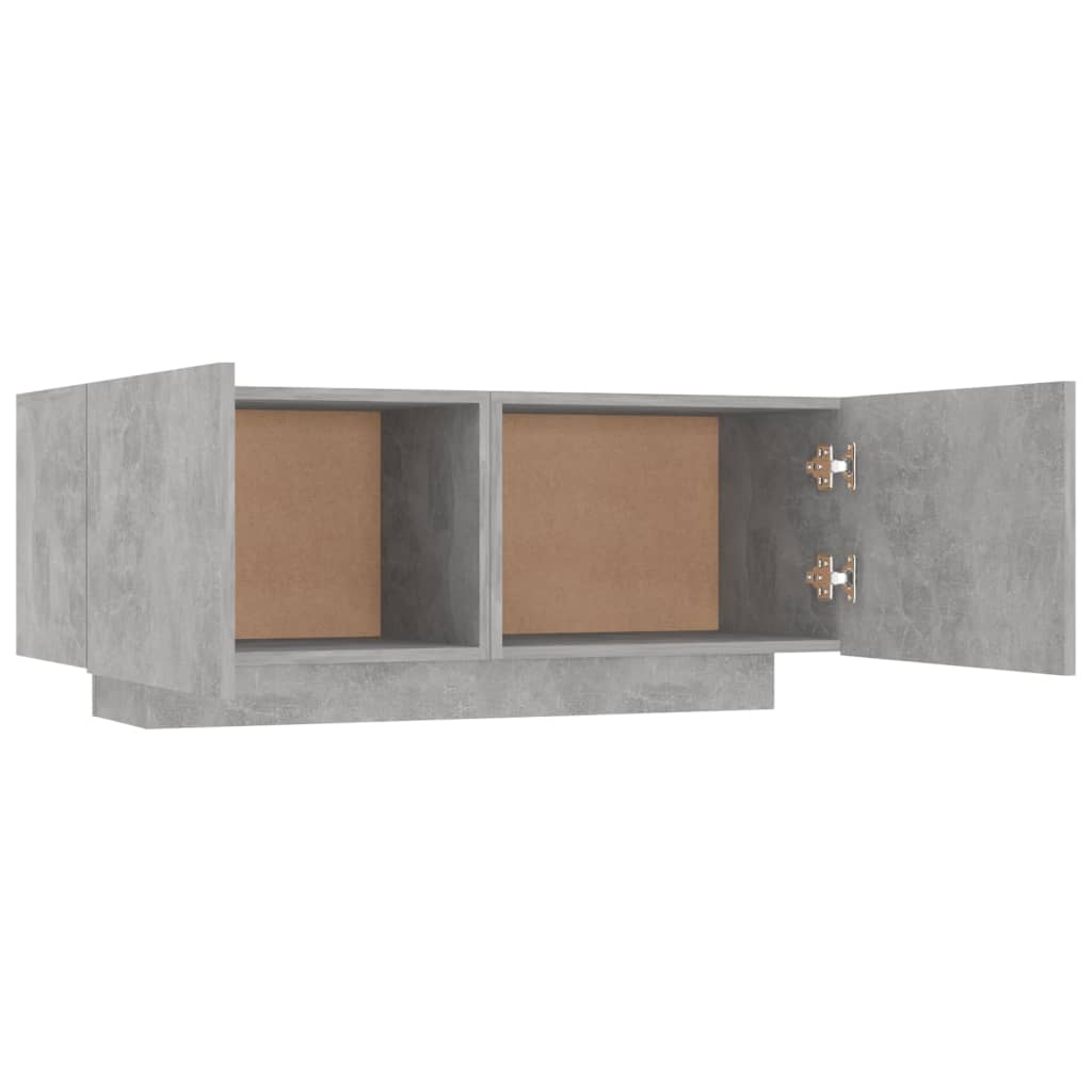 Mesita De Noche Madera De Ingeniería Gris Hormigón 100x35x40 Cm_4