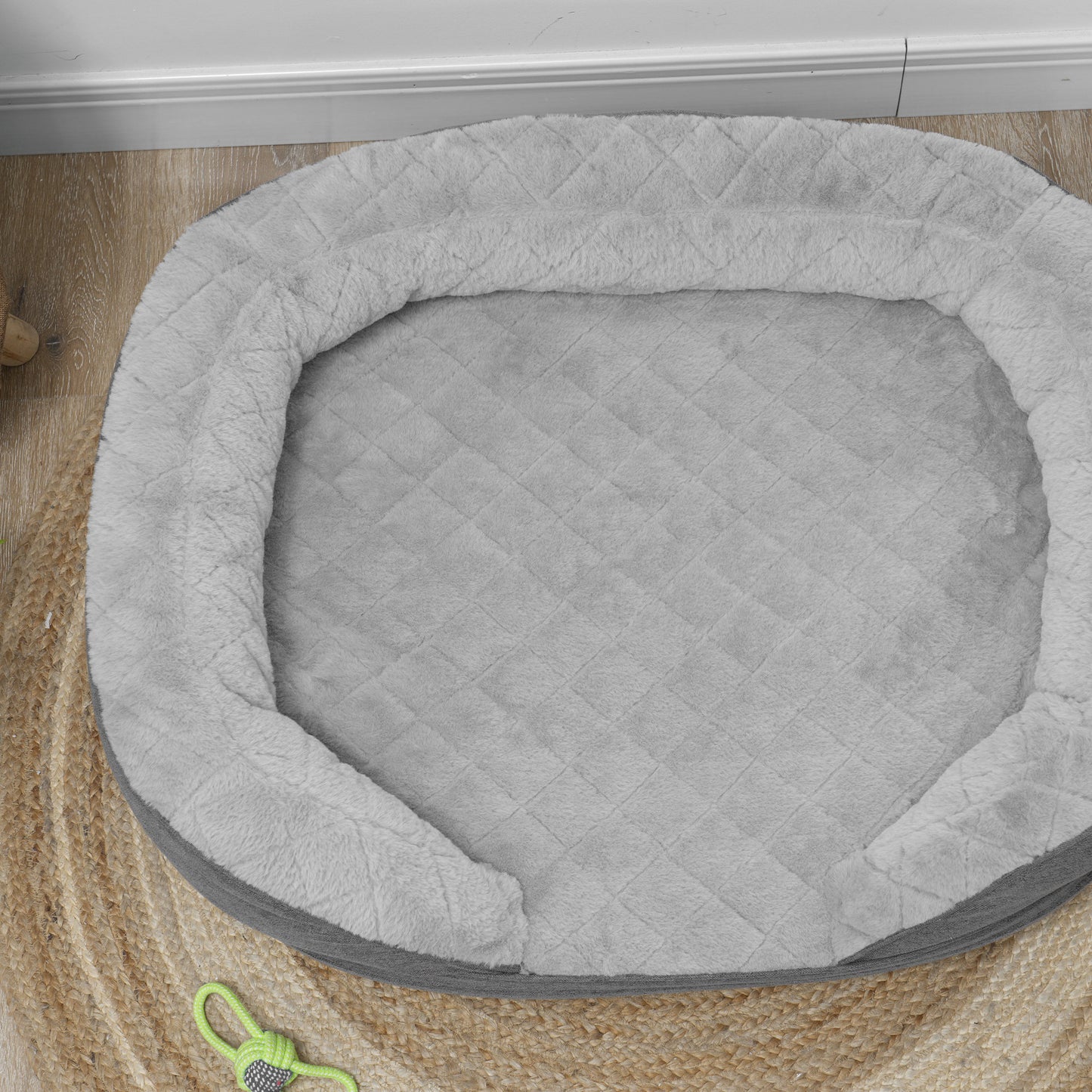 Pawhut Sofá Para Perros Medianos Y Grandes Con Parte Superior Desmontable Gris_3