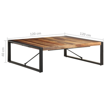 Mesa De Centro De Madera Maciza 120x120x40 Cm_4