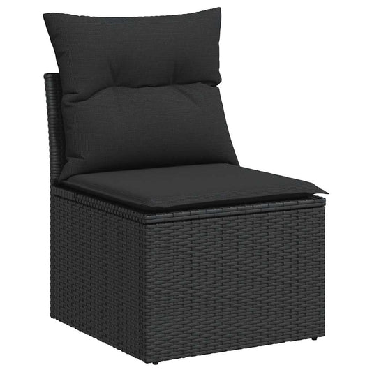 Set De Muebles De Jardín 5 Pzas Y Cojines Ratán Sintético Negro / Vetonek_0