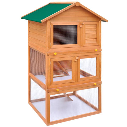 Vidaxl Casa De Animales Pequeños Jaula Conejera 3 Niveles Madera_1