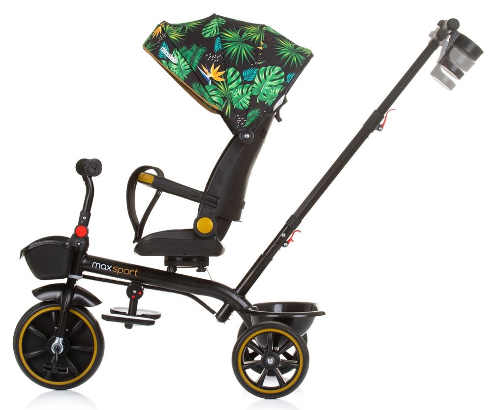 Triciclo Con Capota Y Mango Parental Max Sport Jungle_4