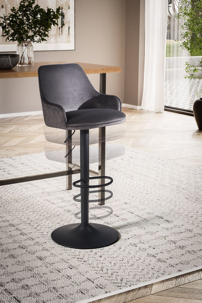 Taburete De Bar, Terciopelo Gris Con Respaldo 86 - 106 Cm_4