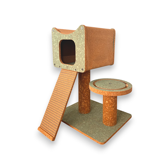 Estructura De Escalada Para Gatos Faro, Diseño Natural, De Corcho Y Superficie Antideslizante Althea Living 67x81x70cm_0