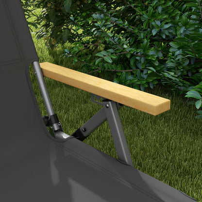 Outsunny Silla De Camping Plegable De Aluminio Respaldo Ajustable 74x59,5x98 Cm_3