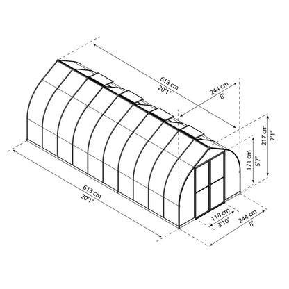 Invernadero de jardín Bella 613x244x219 cm Canopia by Palram