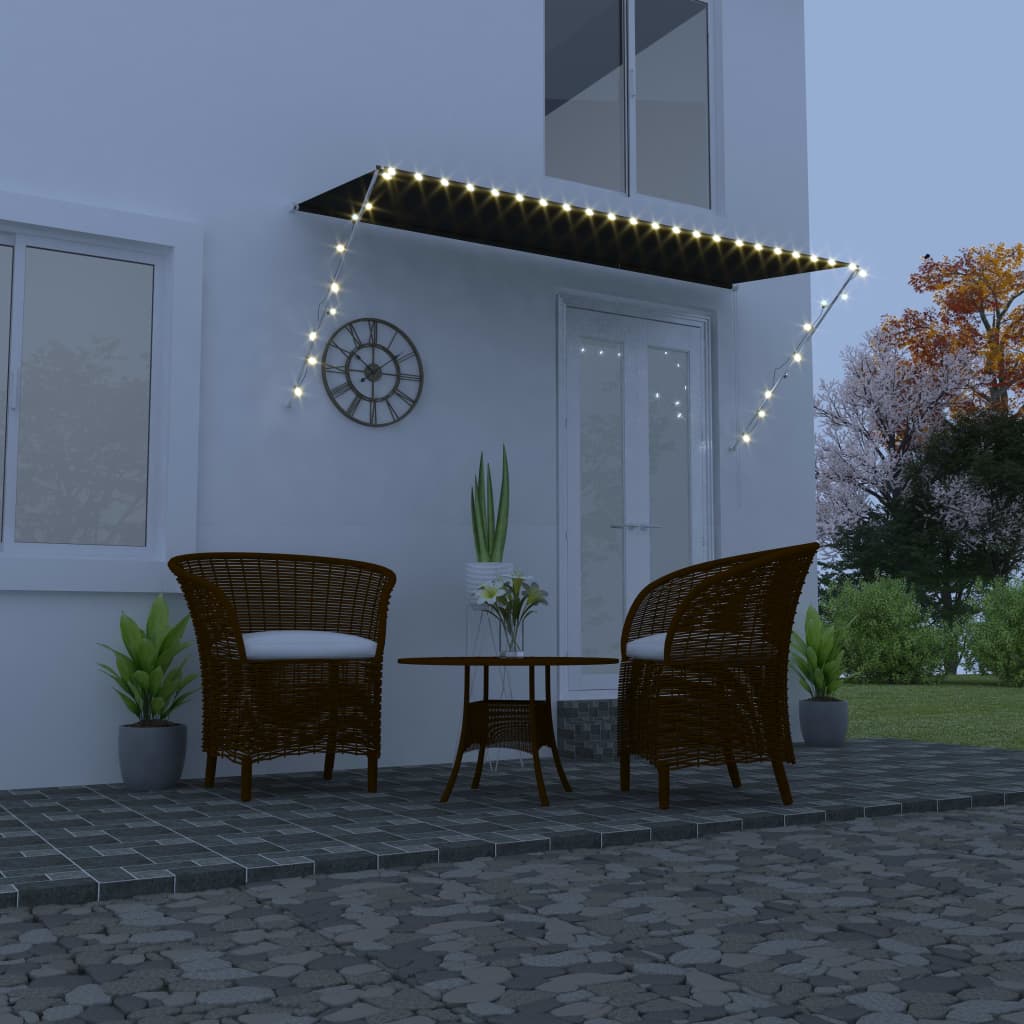 Toldo Retráctil Con Led Gris Antracita 300x150 Cm_1