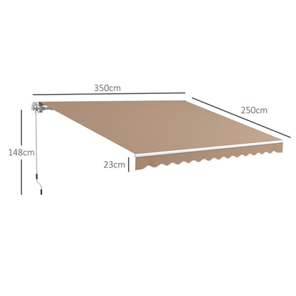 Outsunny Toldo Manual Retráctil 350x250 Cm Con Manivela De Metal Marrón_2