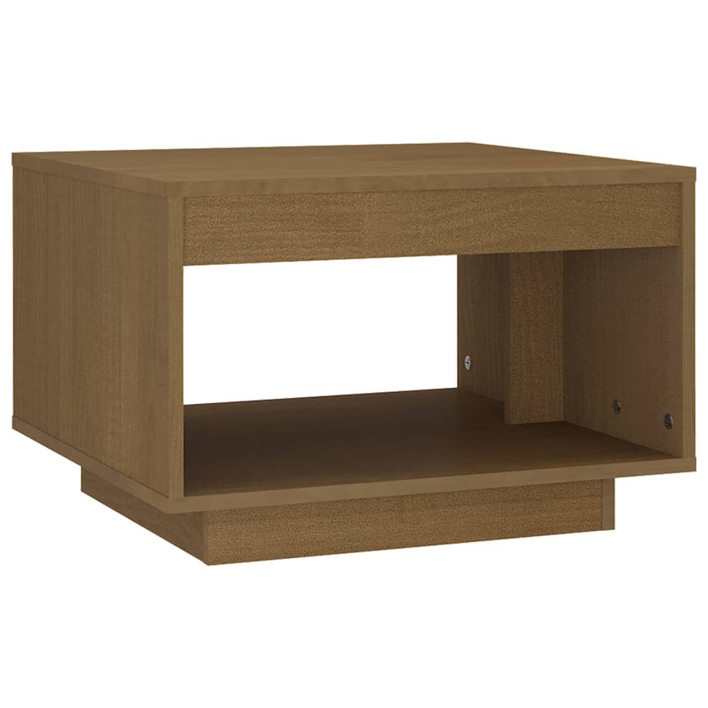 Mesa De Centro Madera Maciza De Pino Marrón Miel 50x50x33,5 Cm_0