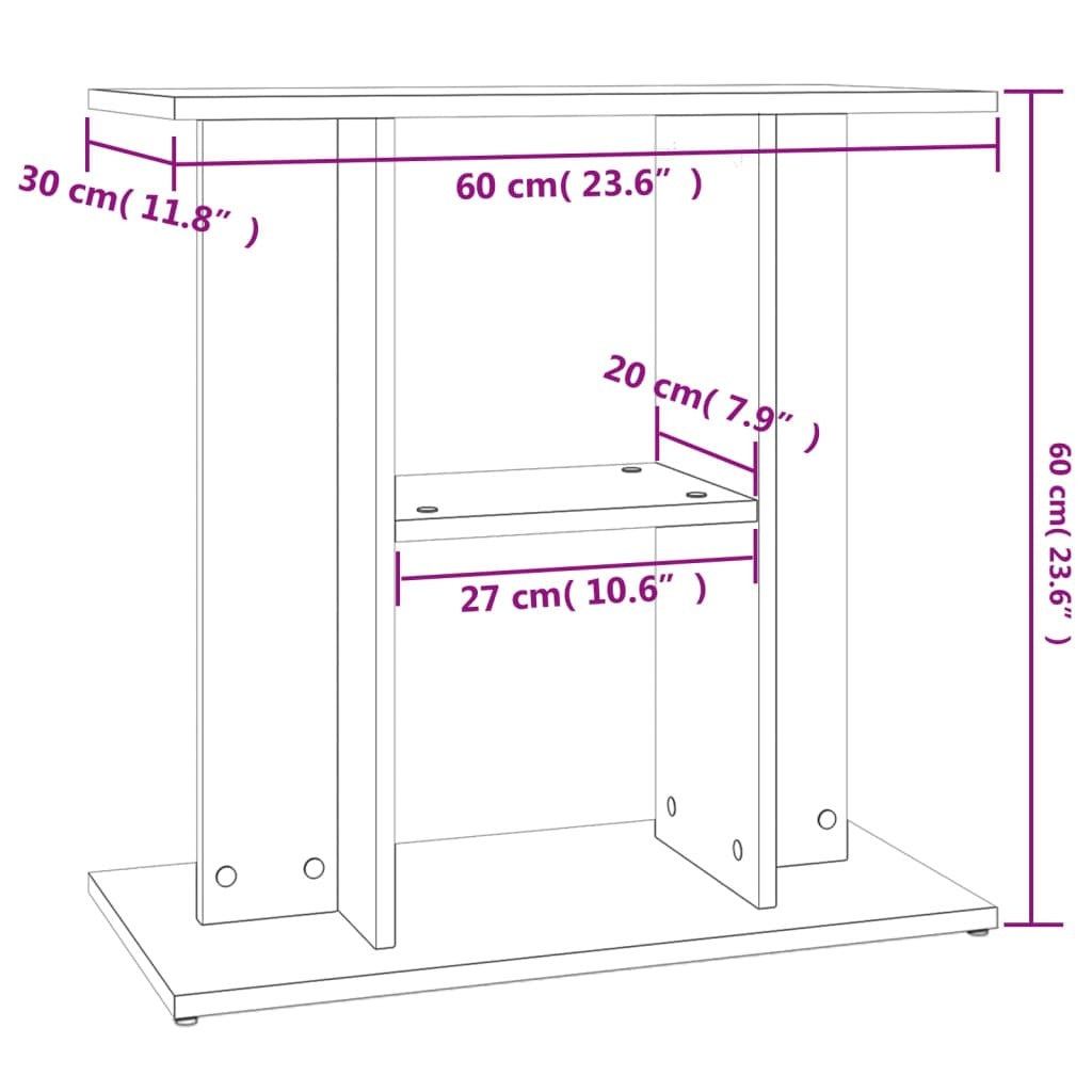 Vidaxl Soporte Para Acuario Madera De Ingeniería Blanco 60x30x60 Cm_2