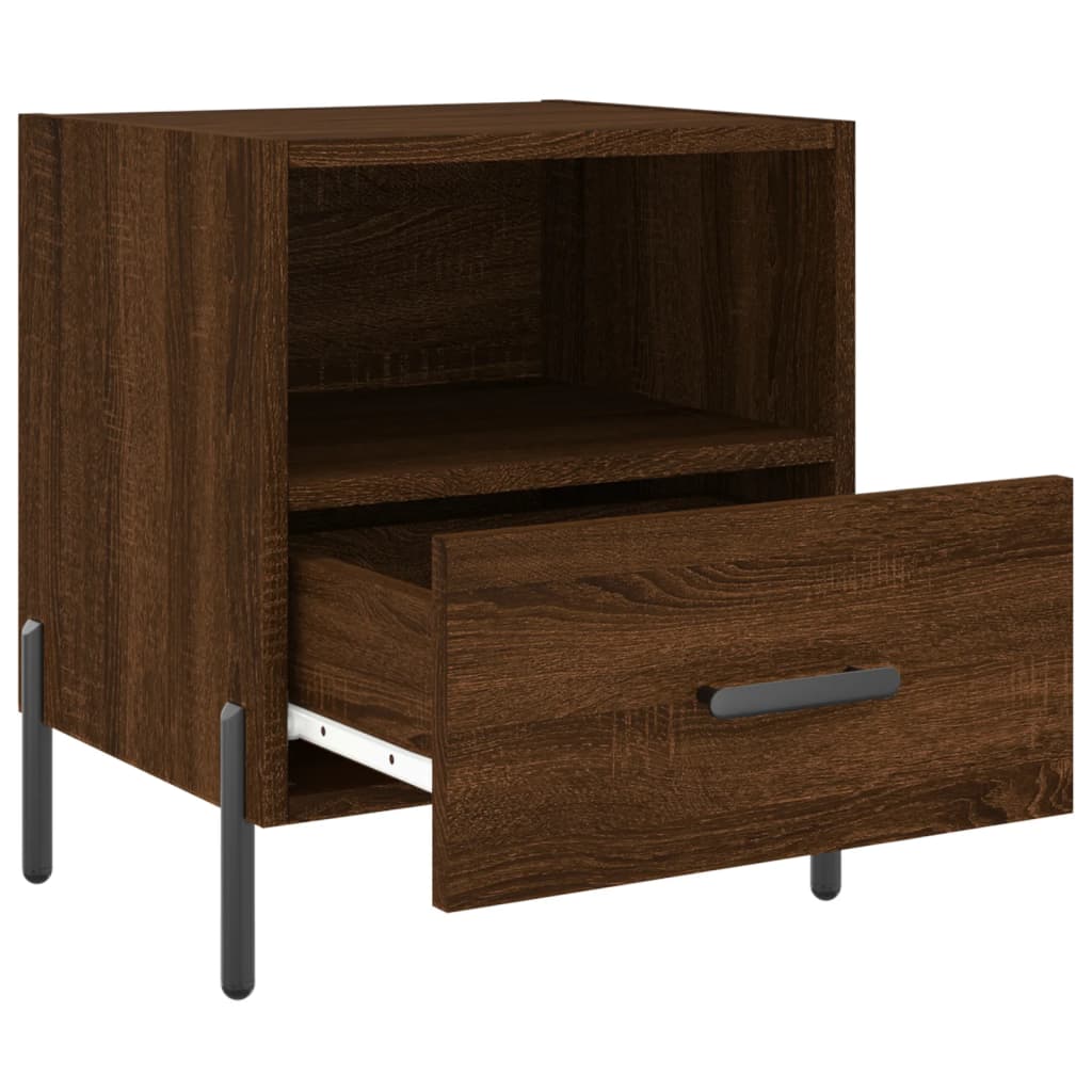 Mesita Noche 2 Uds Madera Ingeniería Marrón Roble 40x35x47,5 Cm_3