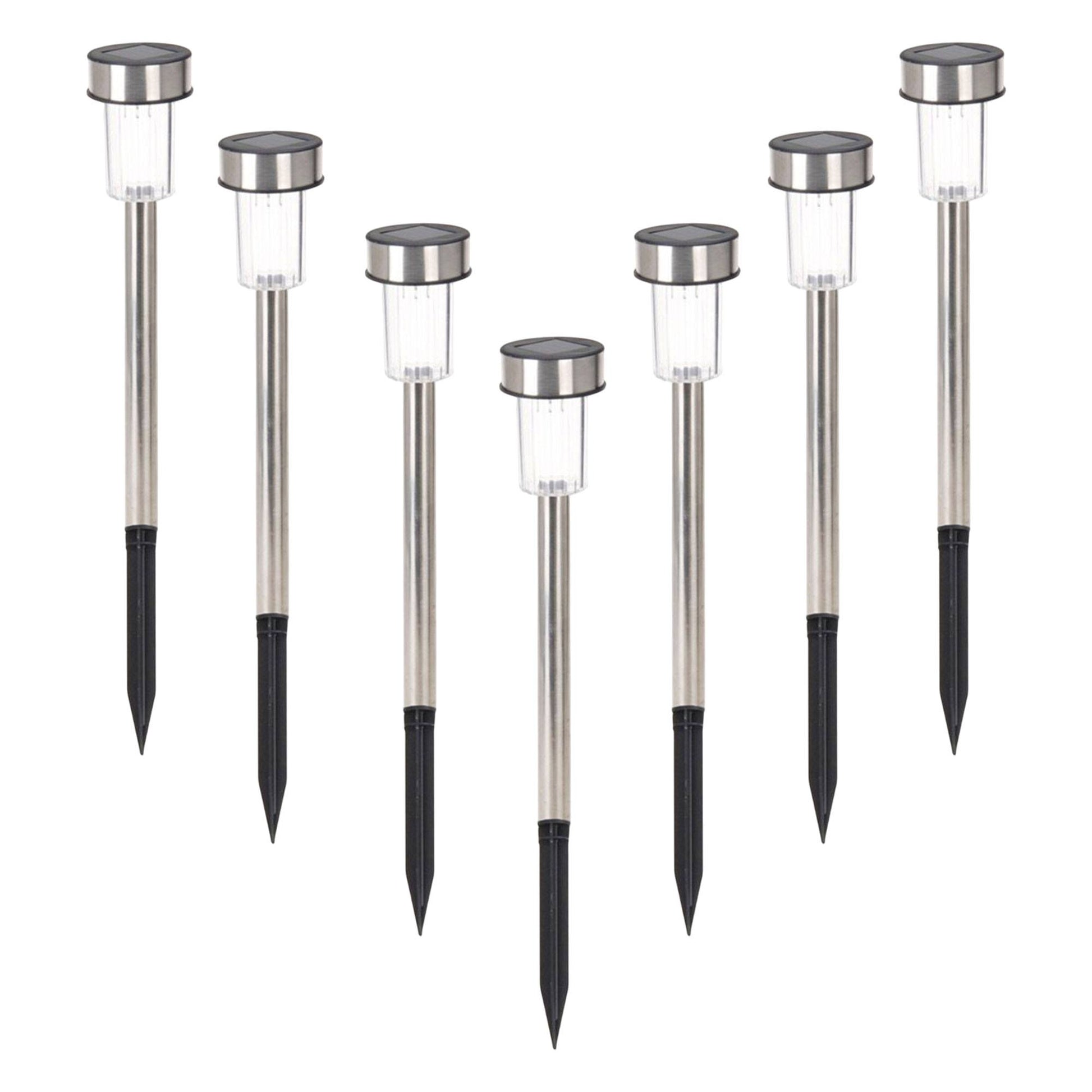 Well Home Juego De 7 Luces Solares Ø4,6cm En Acero Inoxidable