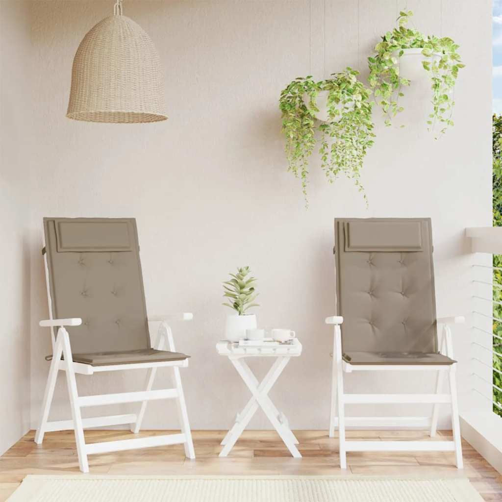 Vidaxl Cojines De Silla Con Respaldo Alto 2 Uds Tela Oxford Gris Taupe_1