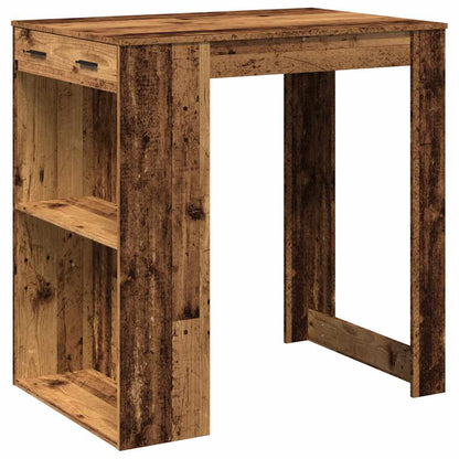 Mesa Alta De Bar Madera Ingeniería Envejecida 102x70x103,5 Cm_0