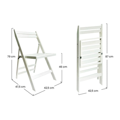 Pack 4 Sillas Plegables De Madera De Bambú 42.5x47.5x79cm O91_5